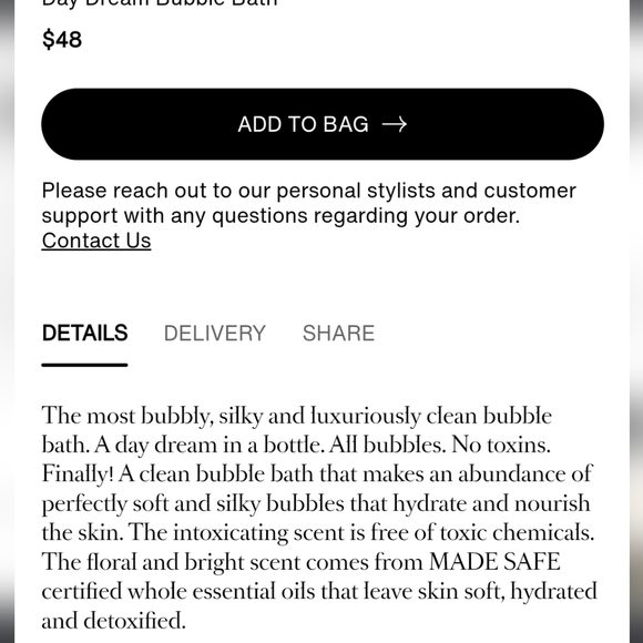 True Botanicals Day Dream Bubble Bath 10OZ - Picture 2 of 8